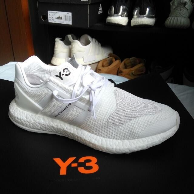 Y 3 PURE BOOST CRYSTAL WHITE US 10.5 UK 10