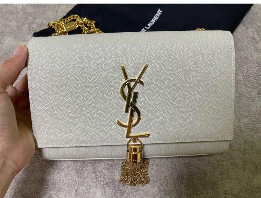 White ysl chain bag discount