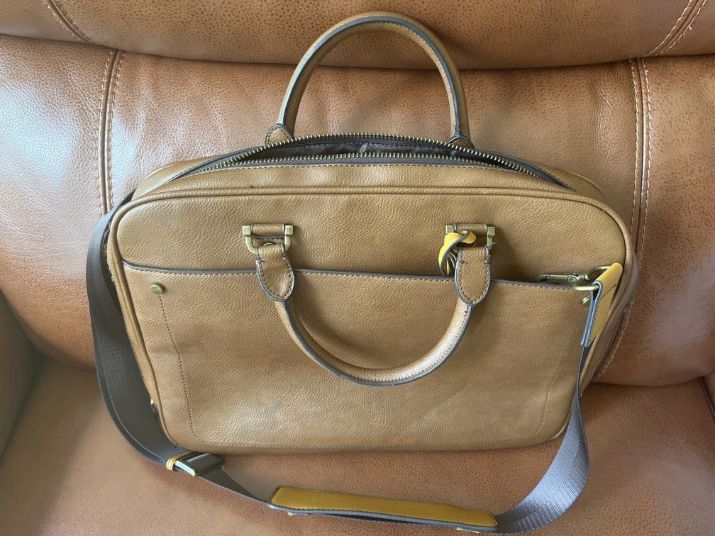 Zara leather laptop bag top