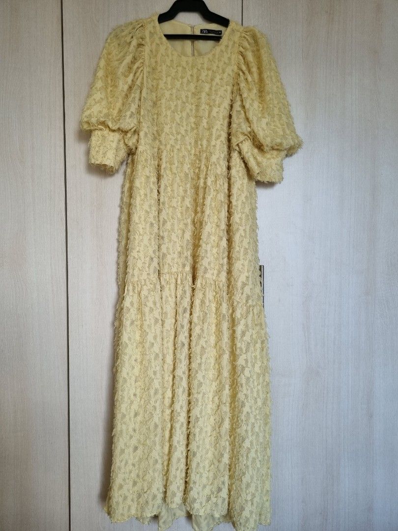 Zara light yellow dress on Carousell