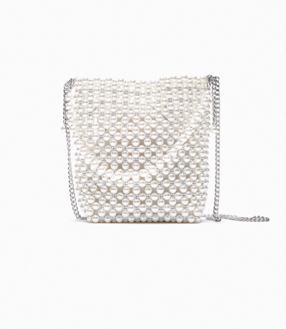 Pearl bead 2025 mini bucket bag