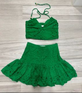 Zara 綠色兩節洋裝(上S下XS)
