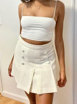 Tweed mini skirt with braces zara best sale