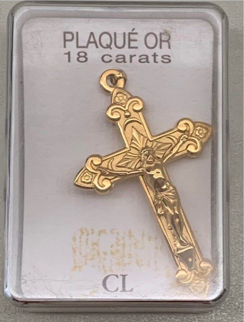 Gold top plated crucifix