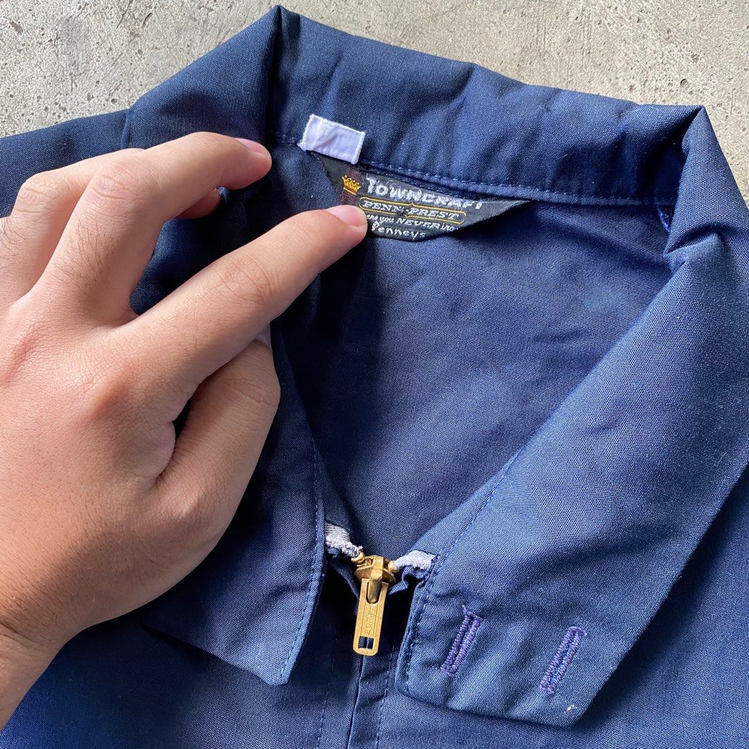 1970s TownCraft Penn Prest by JC Penney Never Iron Harrington Work Jacket Talon Zipper