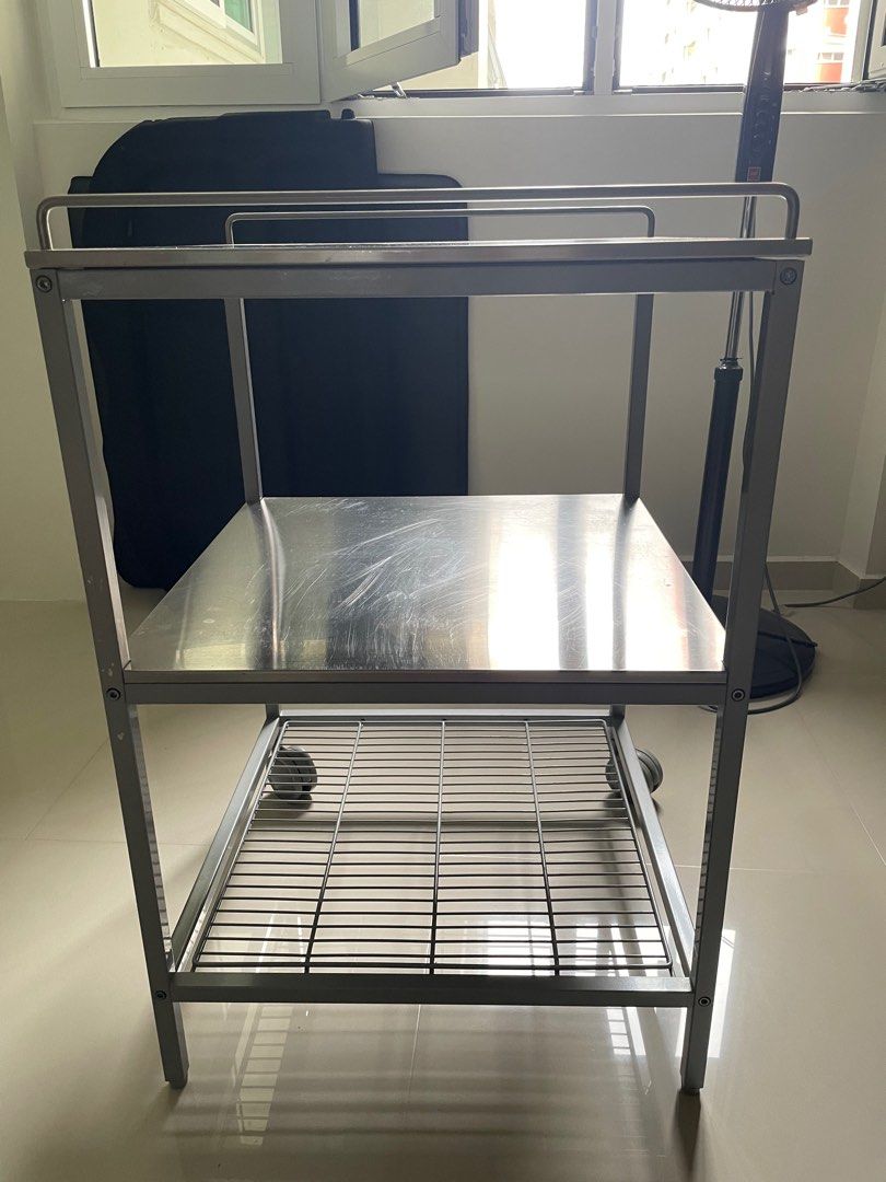 3tier stainless steel rack/shelf with wheels, Furniture & Home Living, Kitchenware & Tableware