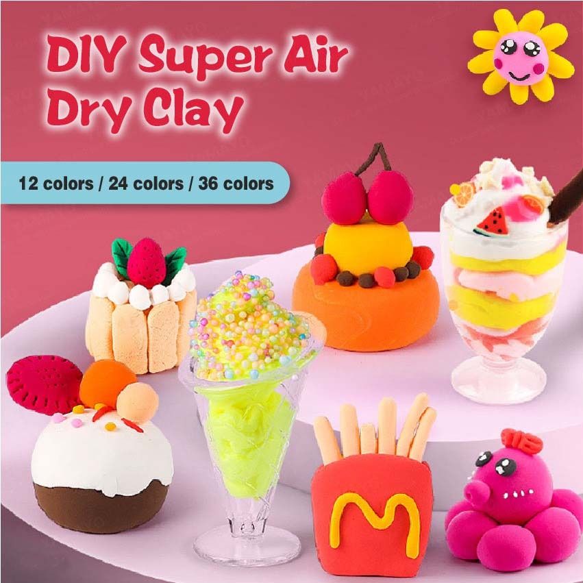 36 Colors Super Light DIY Air Dry Magic Clay Plasticine Sculpting Tools for  Kids