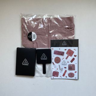 3CE Stylenanda Black Mirror / Pink String Bag / Stickers