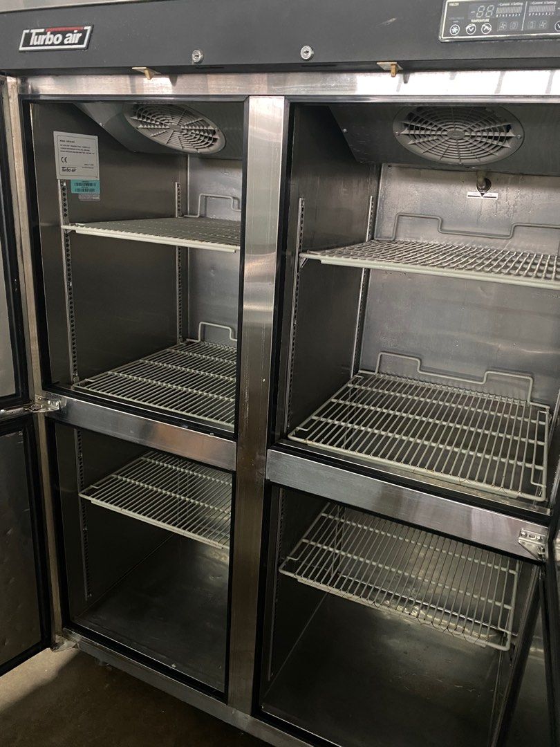 4 door upright combo. Half freezer half chiller. Blower cooling. Free