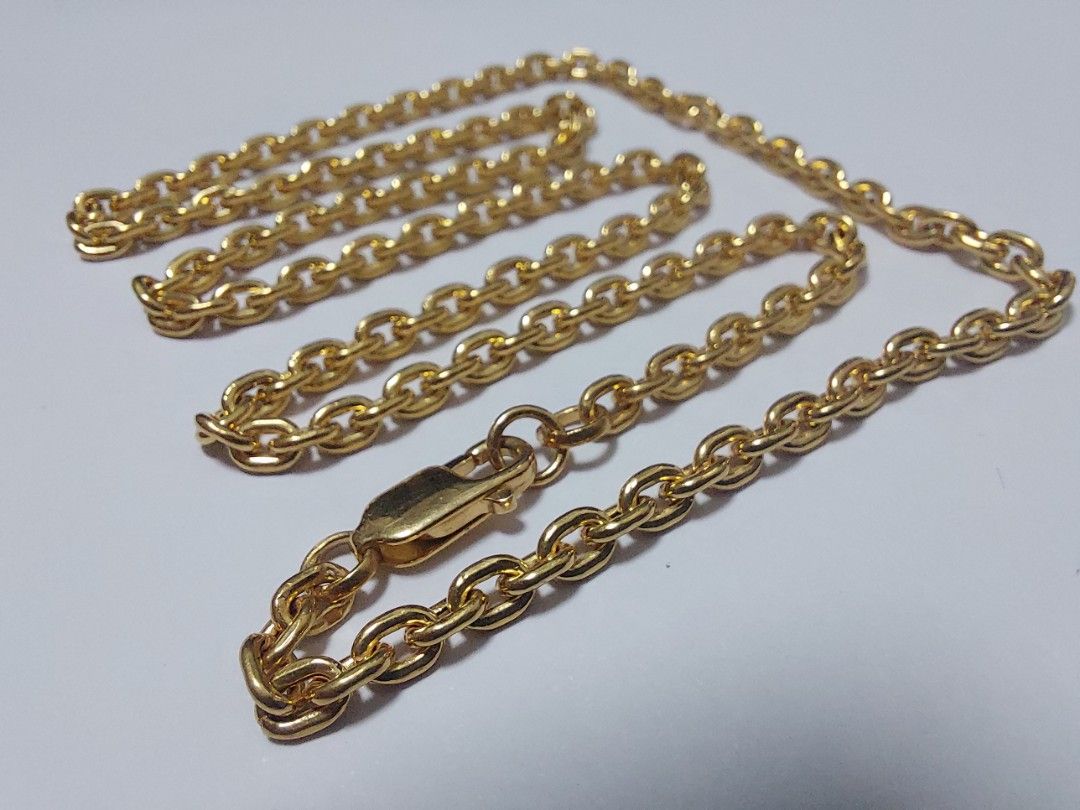 Mens gold cable outlet chain
