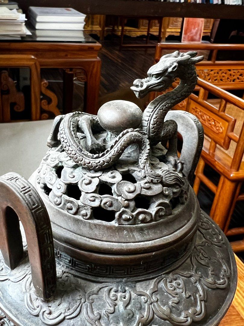 香炉 銅器 文房具 茶道具 重厚 極細工 工芸品 美術品 茶寵の置物 仏事 