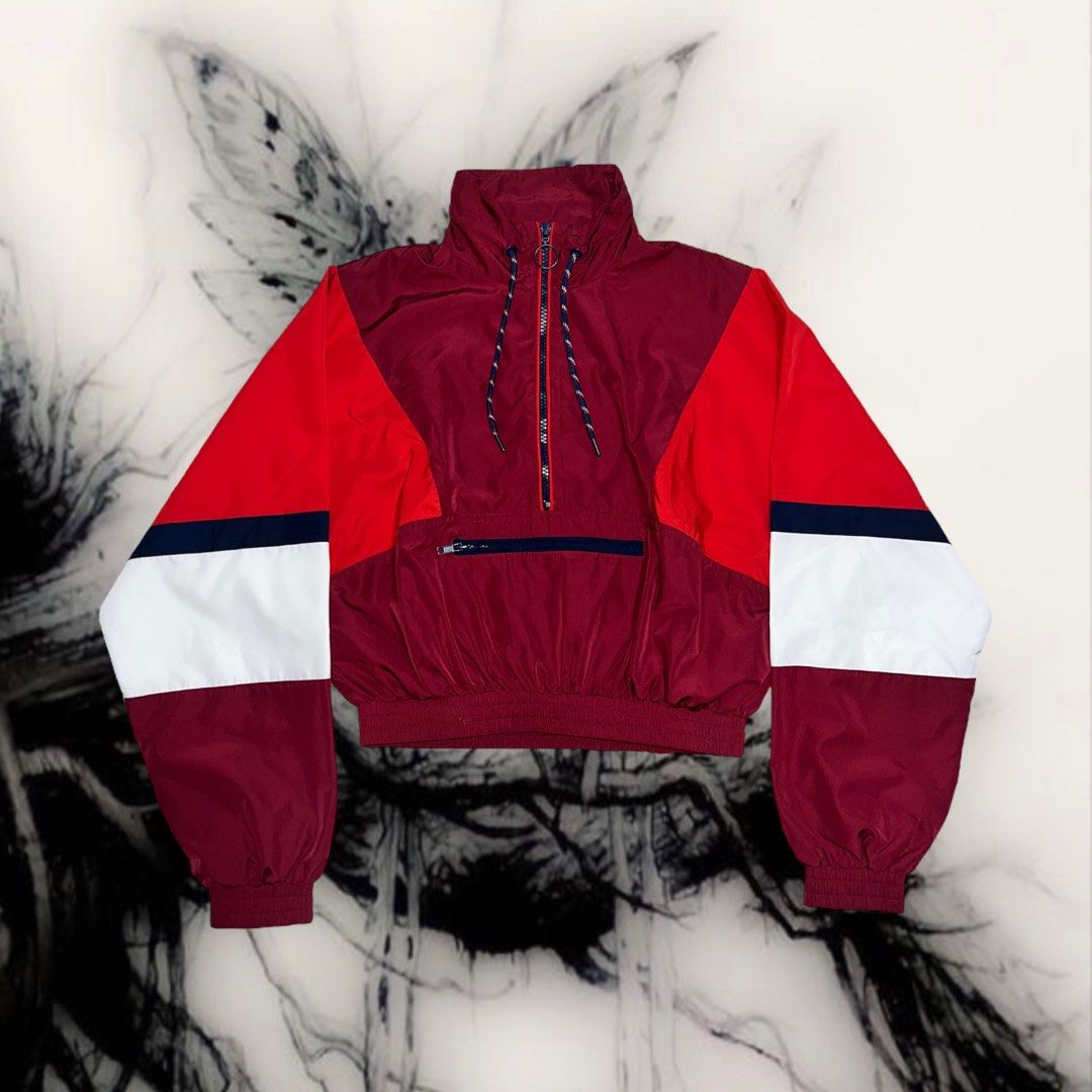 Red new arrivals cropped windbreaker