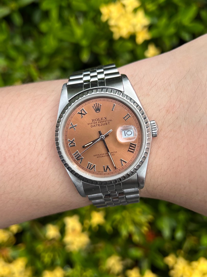 Rolex salmon sales dial datejust