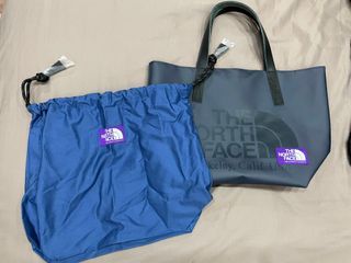 [全新] The North Face 紫標 皮革托特包 附束口袋 日本代購購入