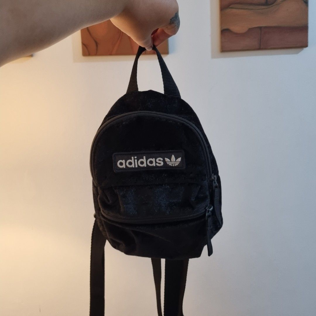 Adidas originals velvet mini backpack in black hot sale