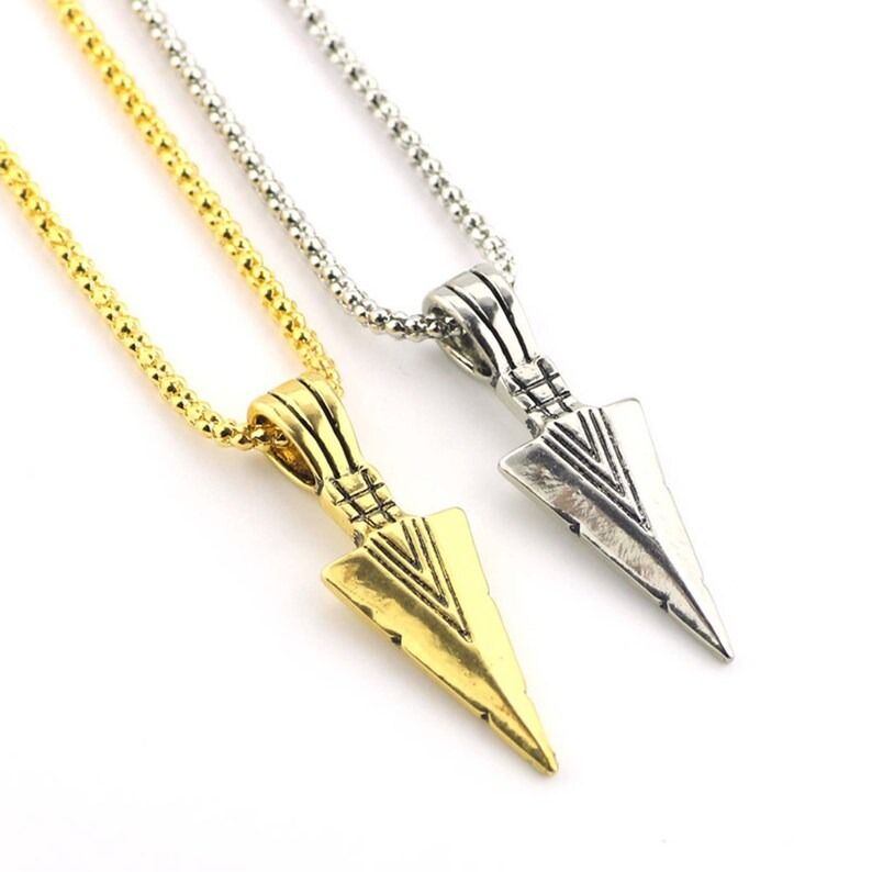 Mens gold arrowhead necklace store