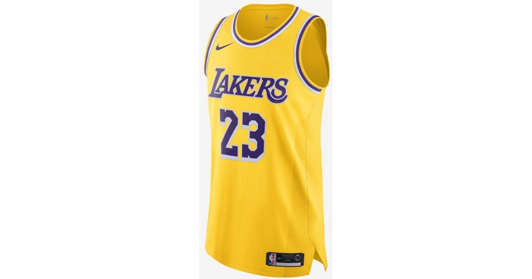 Lebron James Lakers Nike NBA #23 Jersey Swingman Yellow S Small 40 Authentic