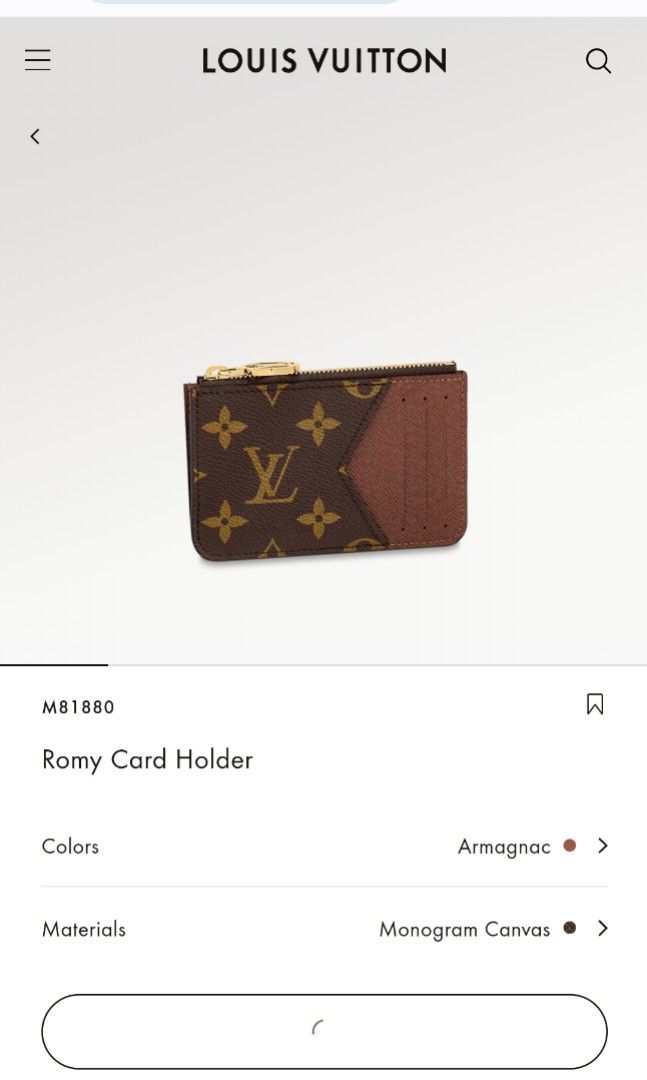 Louis Vuitton Romy Card Holder Armagnac Monogram