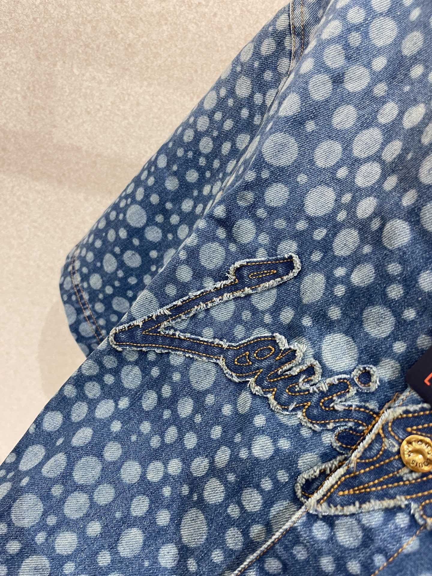 Authentic lv Yayoi Kusama Collaboration Denim Jacket, Men's Fashion