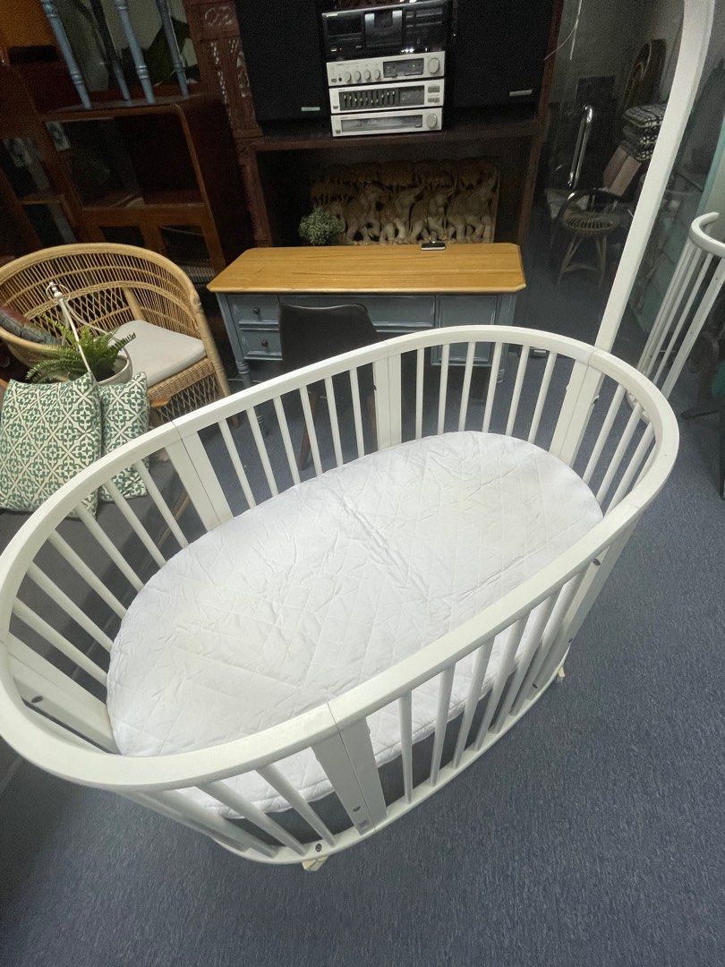 Stokke mini + oval cot 2 in 1 complete set, Babies & Kids, Baby Nursery