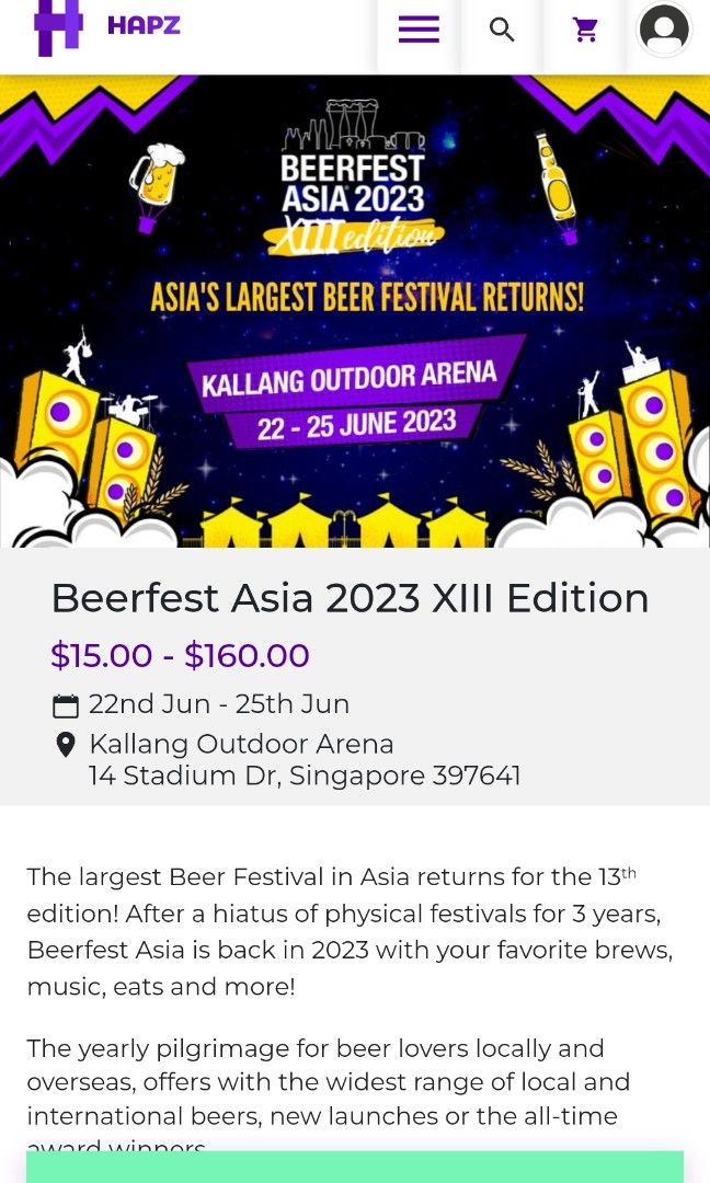 Beerfest Asia 2023 XIII Edition VIP Ticket, Tickets & Vouchers, Event