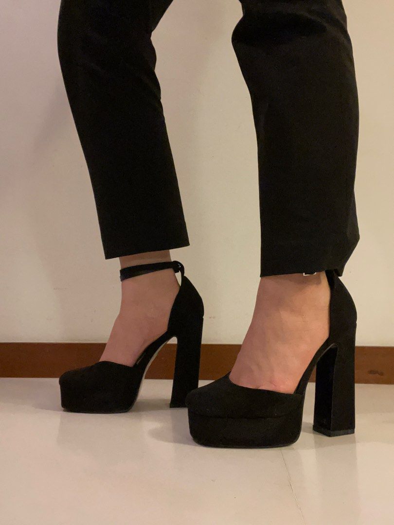 ASOS DESIGN Wide Fit Waiter d'Orsay high heel shoes in black | ASOS