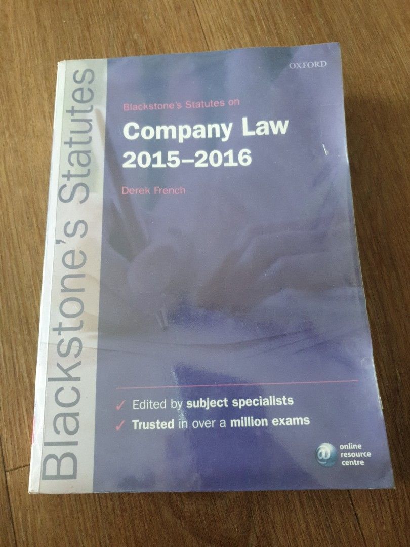 Blackstone's statutes on Company Law by Derek French, Hobbies & Toys