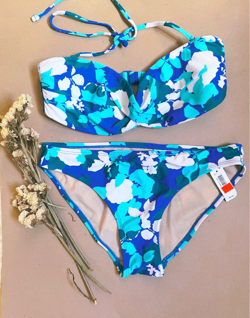 BRAND NEW Blue floral GAP bikini fits SM, Women's Fashion, Swimwear