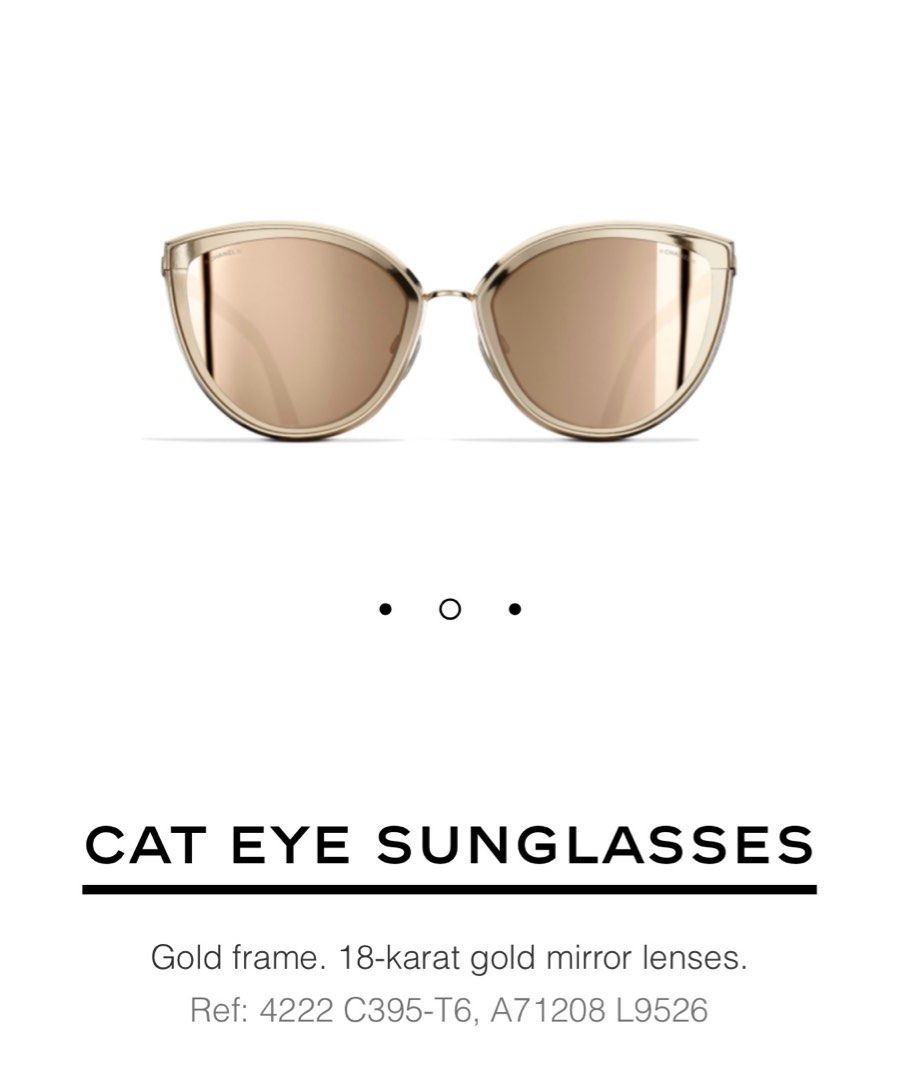 Brand new CHANEL 18k gold cat eye sunglasses