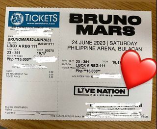 Bruno Mars concert ticket