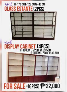 glass display cabinet/estante set/