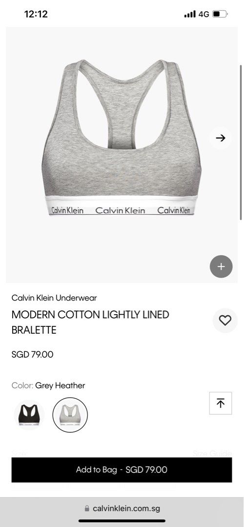 Calvin Klein Modern Cotton One Shoulder Bralette