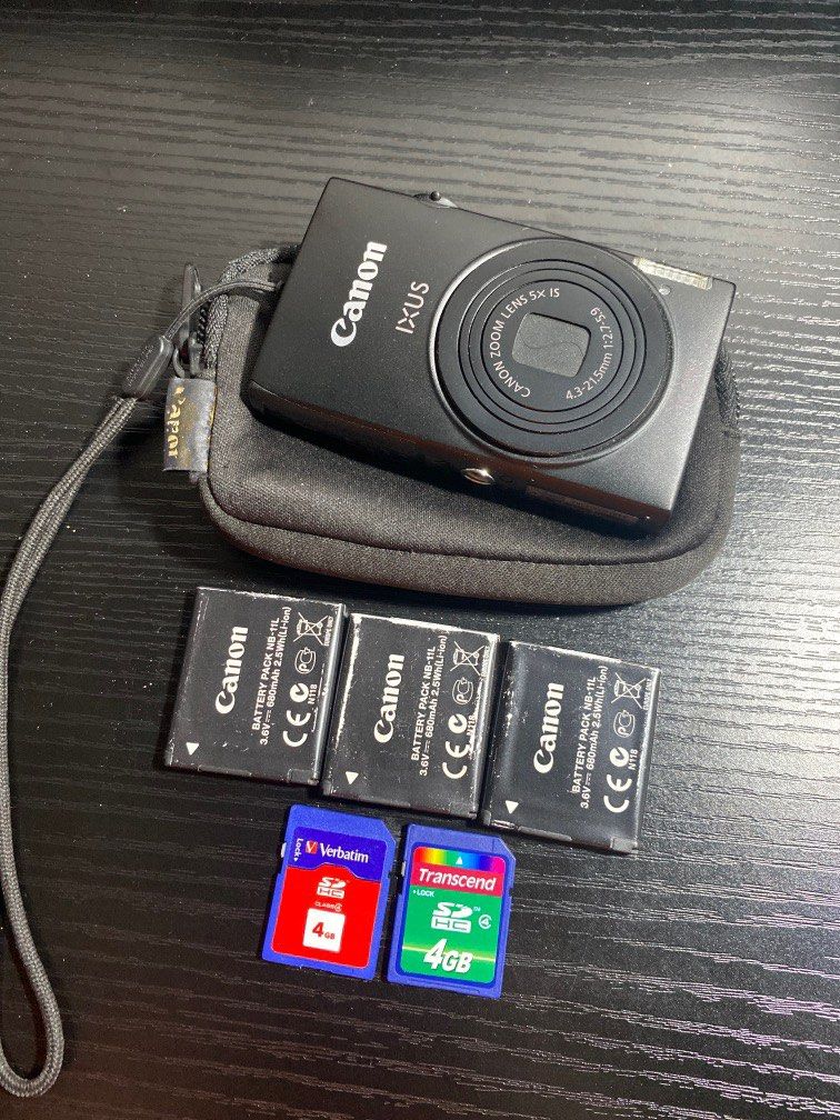 Canon IXUS 125 hs with batteries & Memory Cards, Photography, Cameras