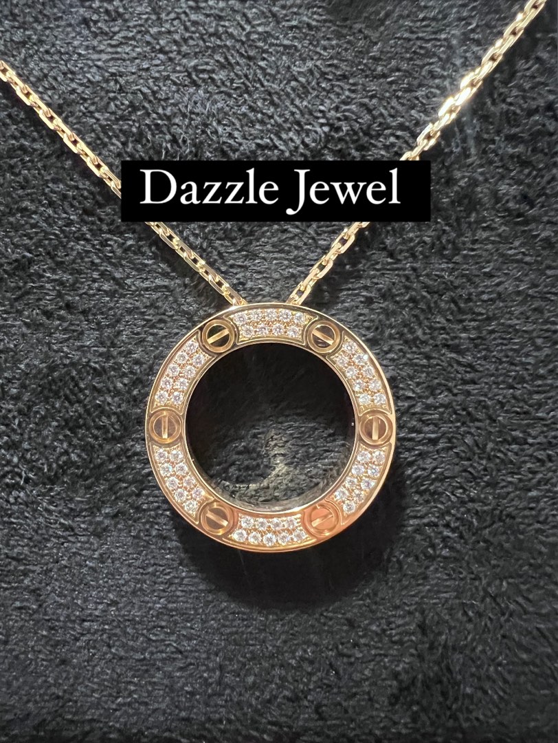 Cartier love necklace paved 18k solid custom Women s Fashion Jewelry Organisers Necklaces on Carousell