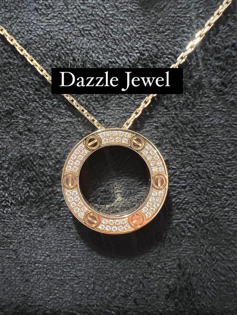 Cartier love necklace paved 18k solid custom Women s Fashion