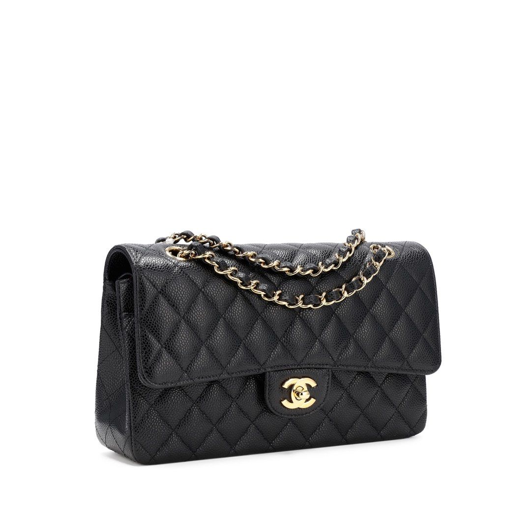 Chanel black quilted caviar medium clearance classic double flap bag
