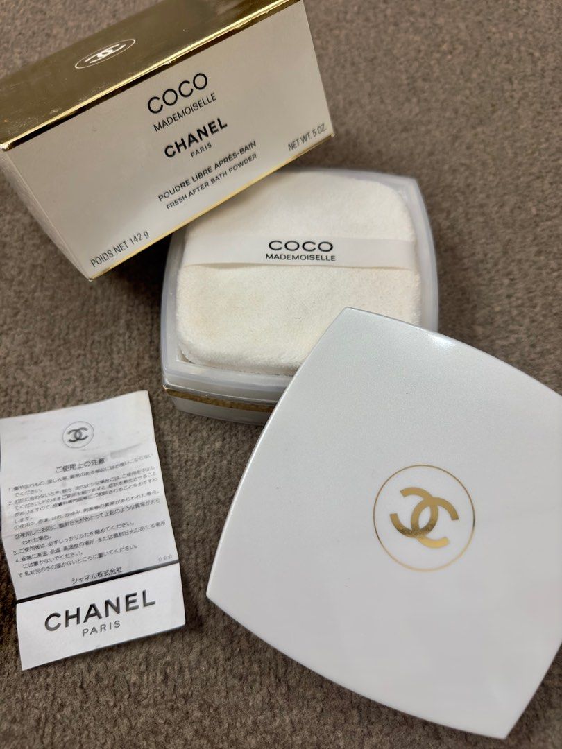 CHANEL COCO MADEMOISELLE FRESH AFTER BATH BODY POWDER 142g 5 oz puff