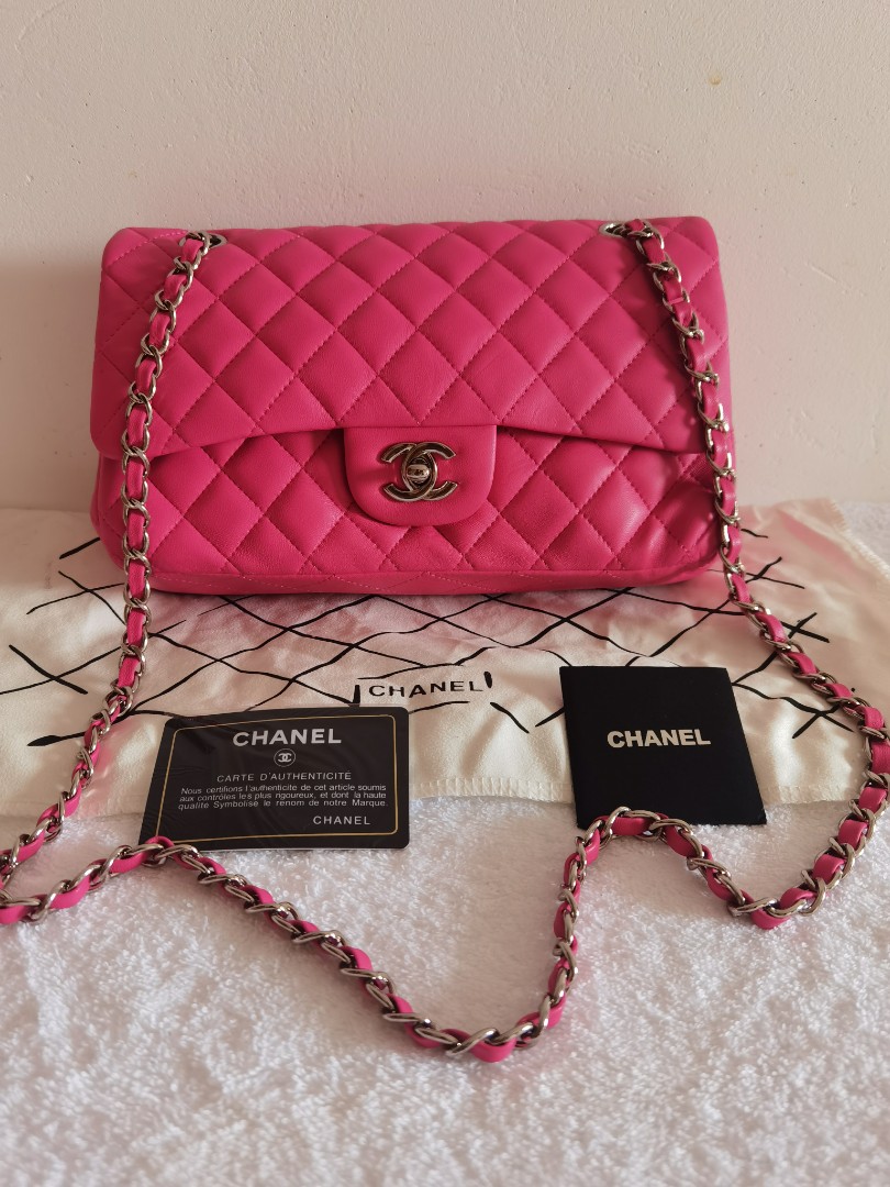 Chanel Double Flap Hot Pink on Carousell