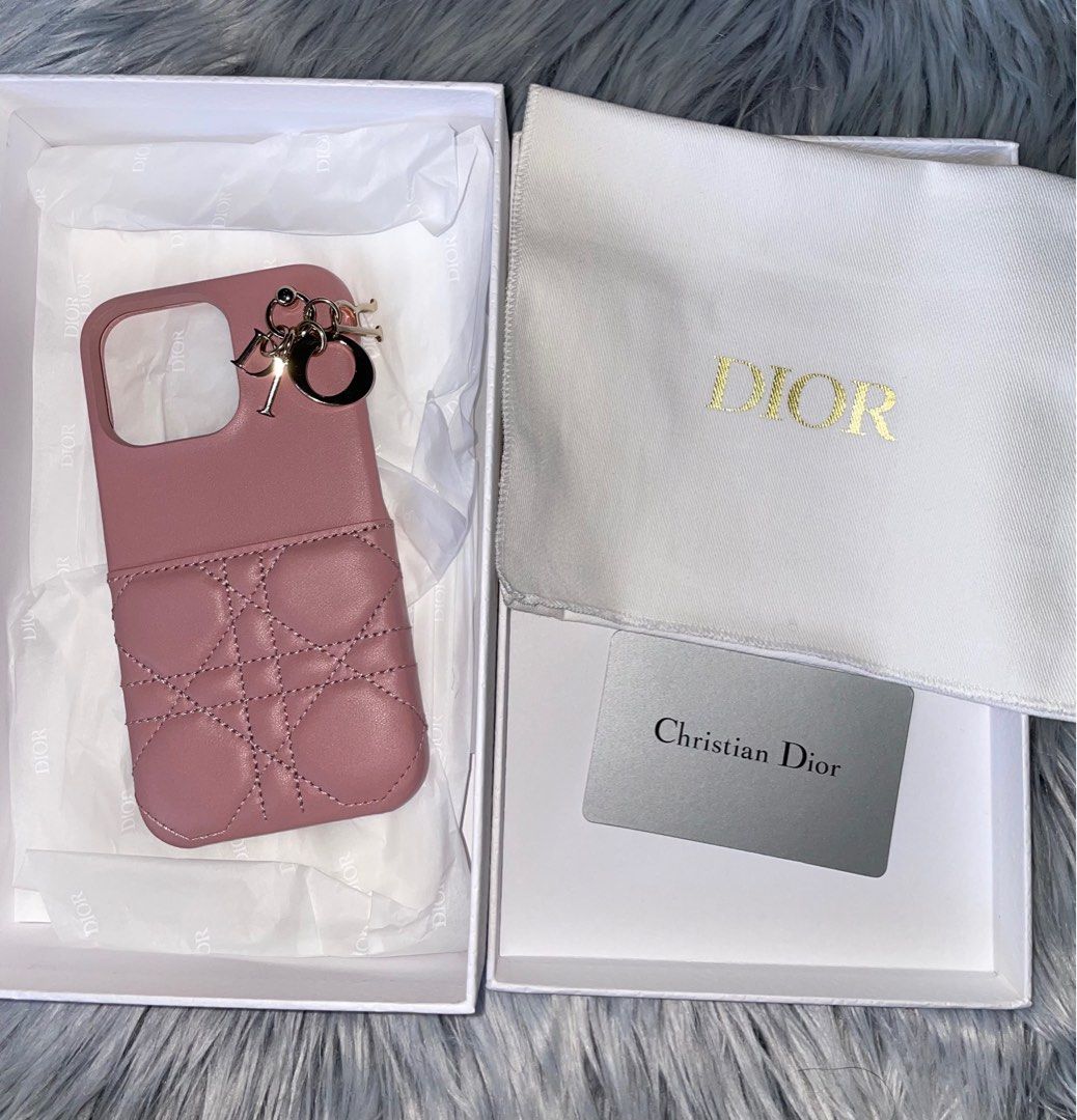 Lady Dior Cover for iPhone 14 Pro Black Cannage Lambskin