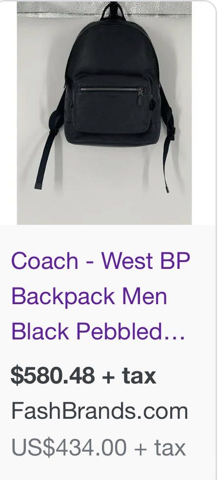 Coach west bp pebbled hotsell