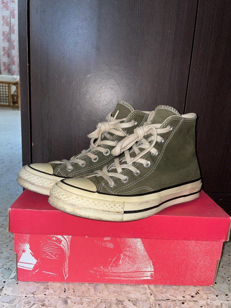 Converse army green, Women's Fashion, on Carousell