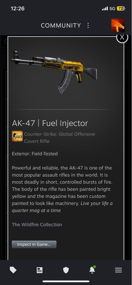 CSGO Ak47 fuel injector FT, Video Gaming, Gaming Accessories, InGame