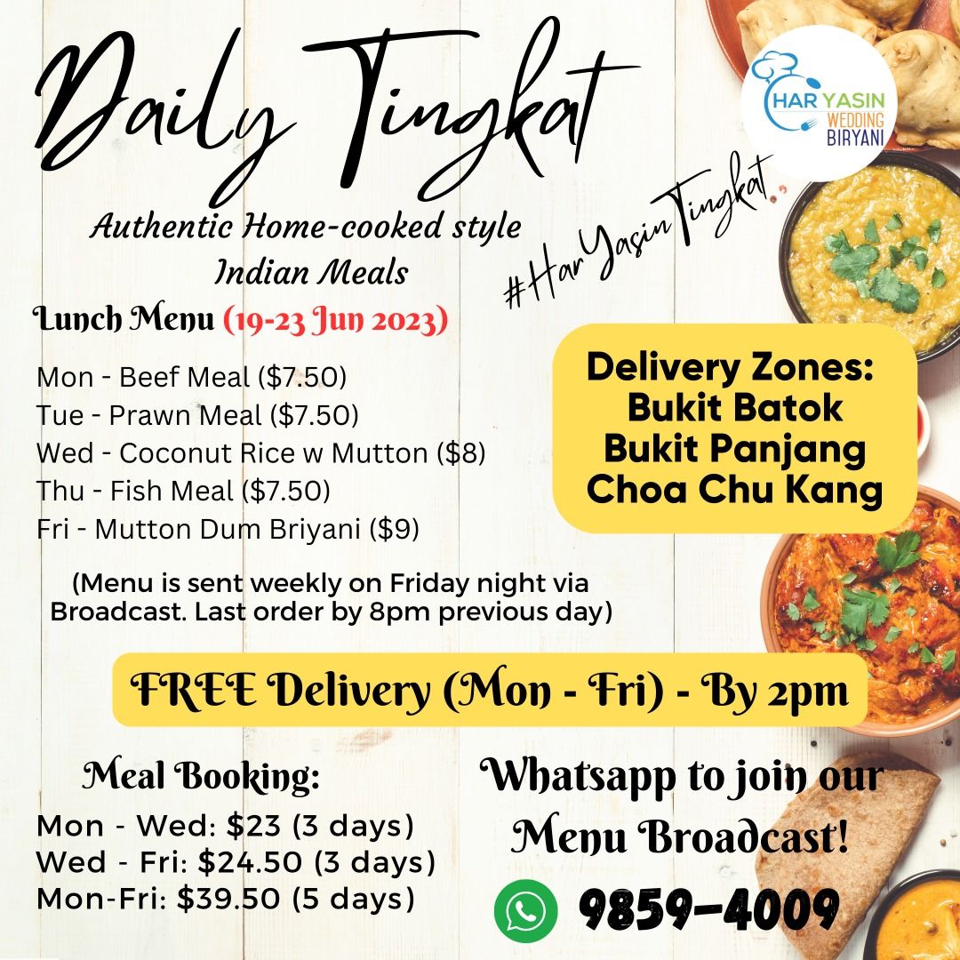 Daily Tingkat (Indian Meals), Food & Drinks, Local Eats on Carousell