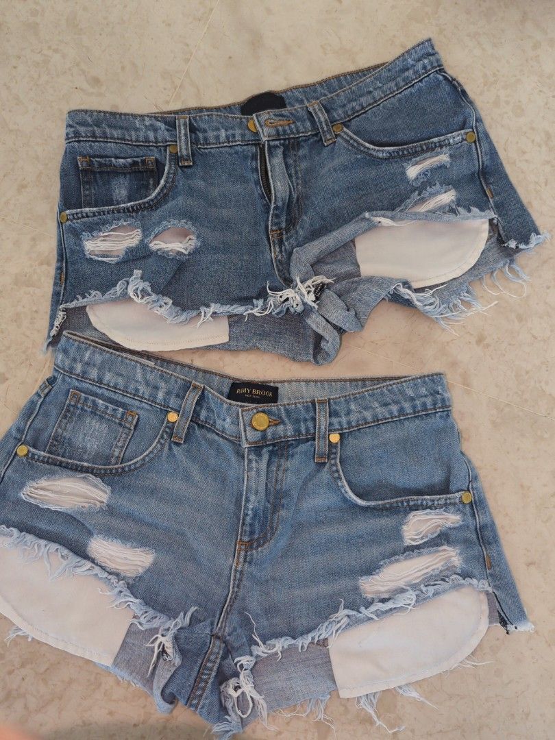 Designer jean shorts womens outlet