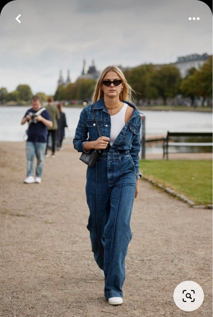 Grey Washed Denim Jumpsuit