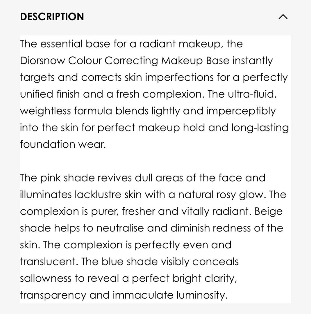 Diorsnow Brightening makeup base color correction spf35 pa+++, Beauty