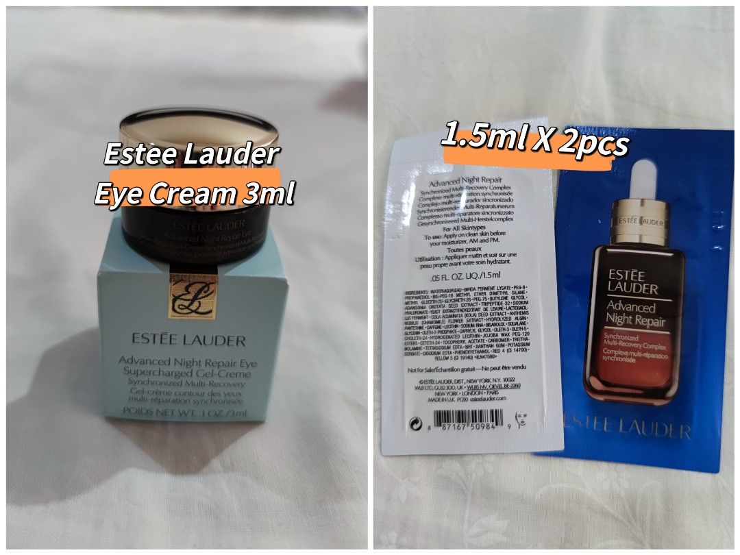 Estee Lauder Eye Cream 3ml + Night Repair 3ml, Beauty & Personal Care