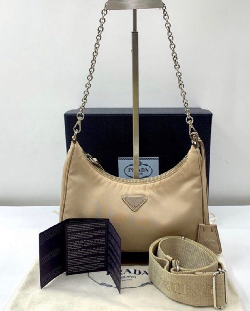 Fast Sale Preloved Prada Multi Pochette Beige Nude Comes in full set Nett Exclude ongkir