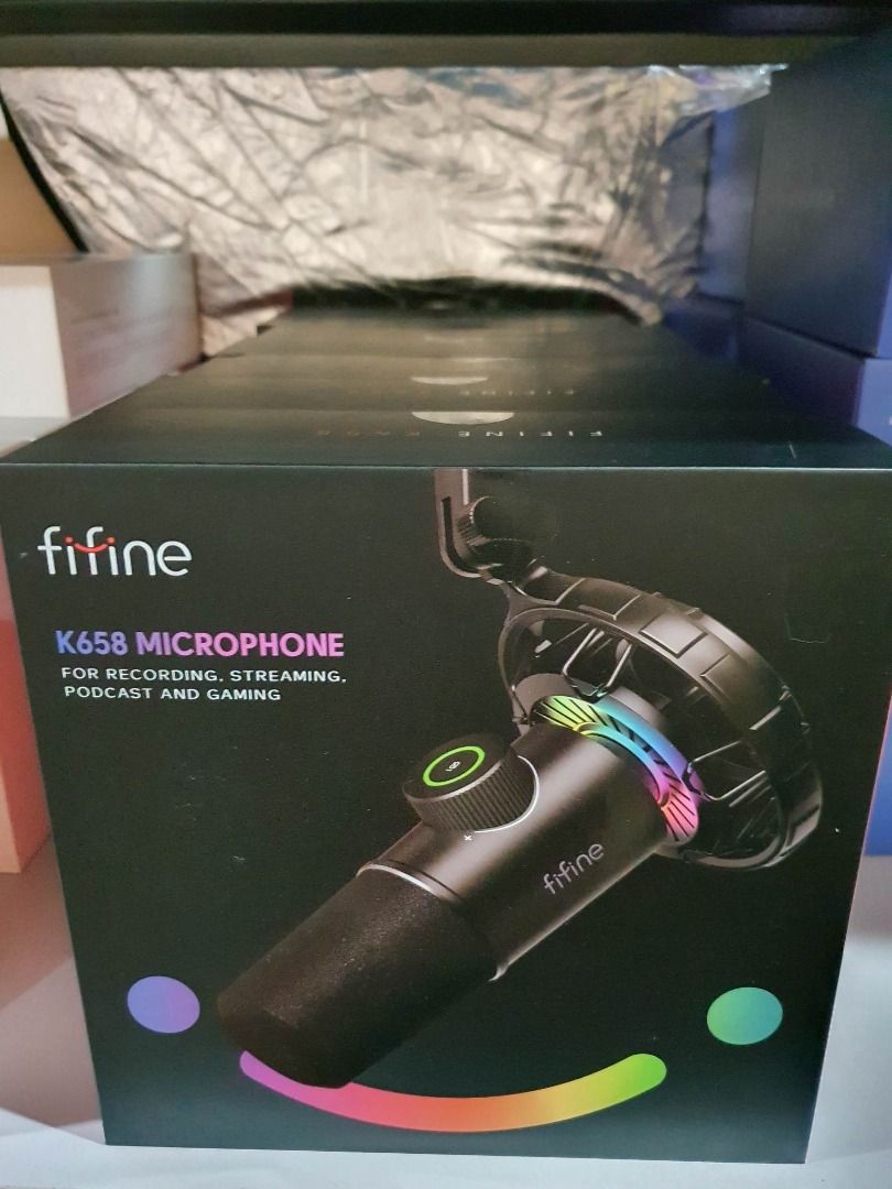 FIFINE K658 USB DYNAMIC GAMING MICROPHONE RGB MICROPHONE DYNAMIC CARDIOID  MIC FOR PC WITH MUTE BUTTON, Audio, Microphones on Carousell