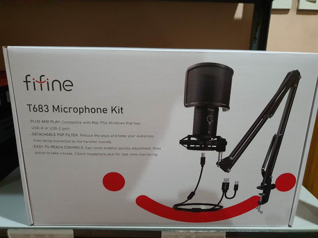 FIFINE T683 USB GAMING STREAMING MICROPHONE KIT FOR PC COMPUTER ...